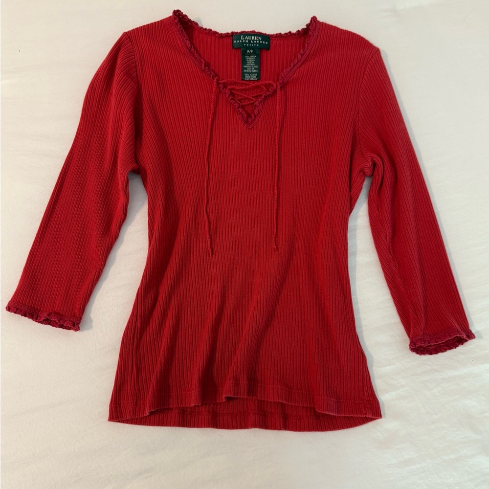 Vintage Ralph Lauren Red Women's Top